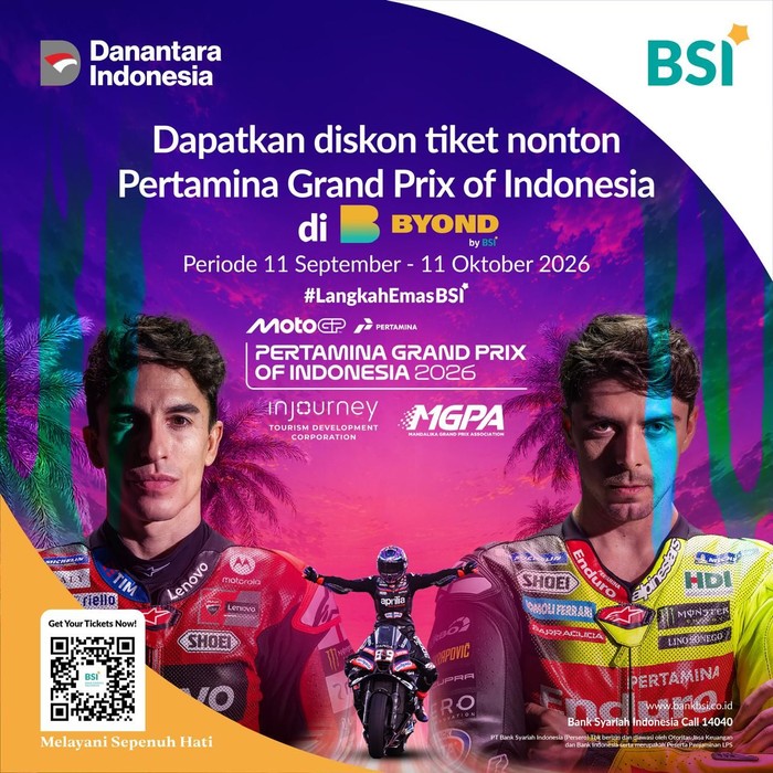 BSI Tebar Diskon Tiket MotoGP Mandalika hingga Rp375 Ribu